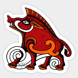 Wild Pictish War Boar Sticker